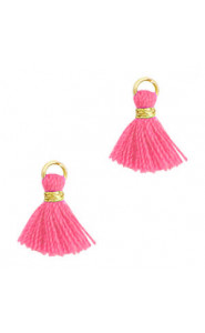 Mini Quaste 1.2cm - Gold-magenta pink